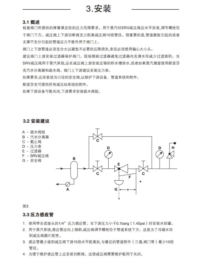 SRV461和SRV463減壓閥安裝步驟